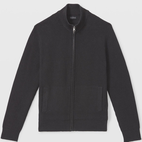 Ribbed Full Zip Jacket - New With Tags - NEVER WORN - Black - Picture 5 of 5